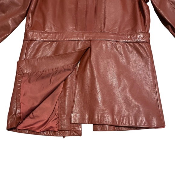 Vintage 70/80s Fantastic International of CA Leather Coat w/ Hood & Liner Sz 40‎ - Picture 10 of 10